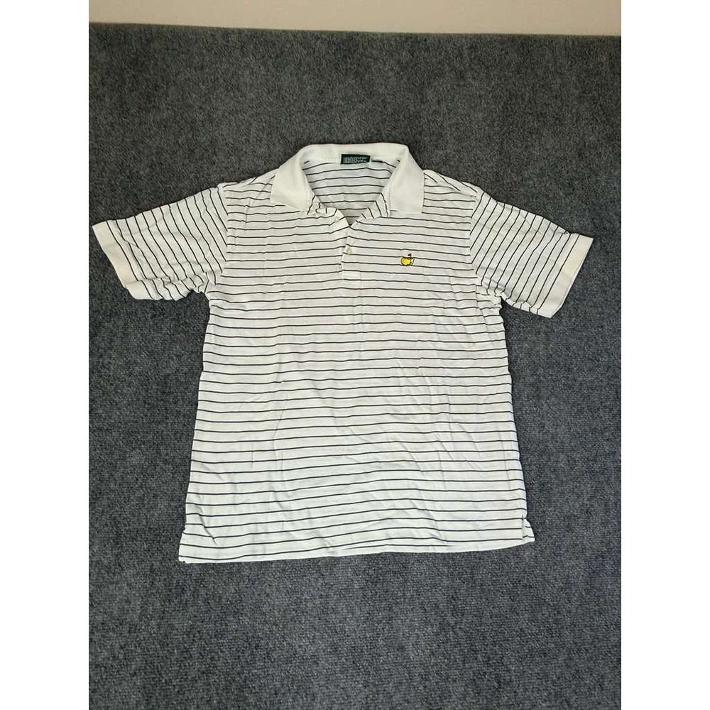 Masters Shirt Mens Large Polo 60s Two Ply‎ Mercerized Augusta Golf Green Striped